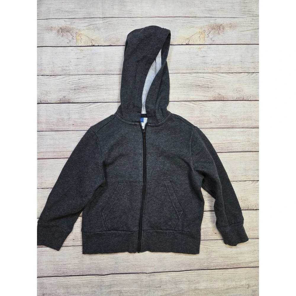 Old Navy‎ Boy's Full Zip Hooded Sweatshirt Size XS (5) Charcoal Gray